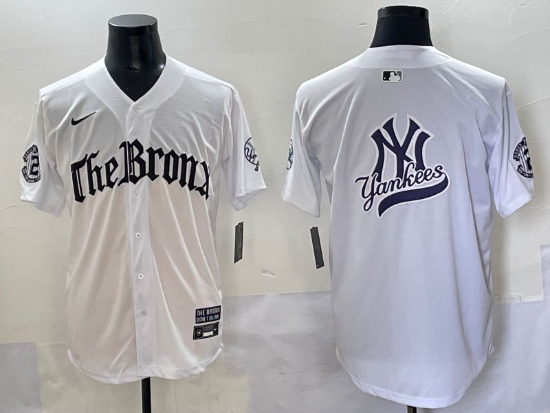 Men 2025 New York Yankees Blank White Five generations Joint Name Nike MLB Jersey style 12->new york yankees->MLB Jersey